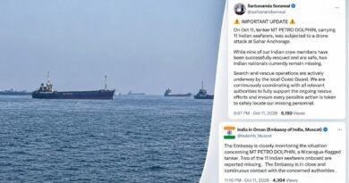 Indian seafarers rescued after drone attack on MT Petro Dolphin in Oman